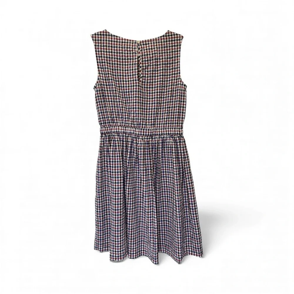 Crewcuts Plaid Seersucker Checkered Sleeveless with Twist Bodice Dress size 12